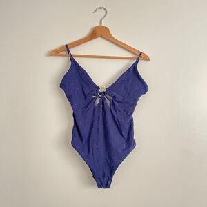 Blue daisy one piece bathing suit  by Trina Turk